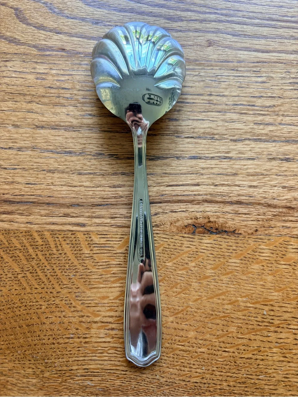 Reed & Barton Stainless Steel Shell Casserole Serving Spoon